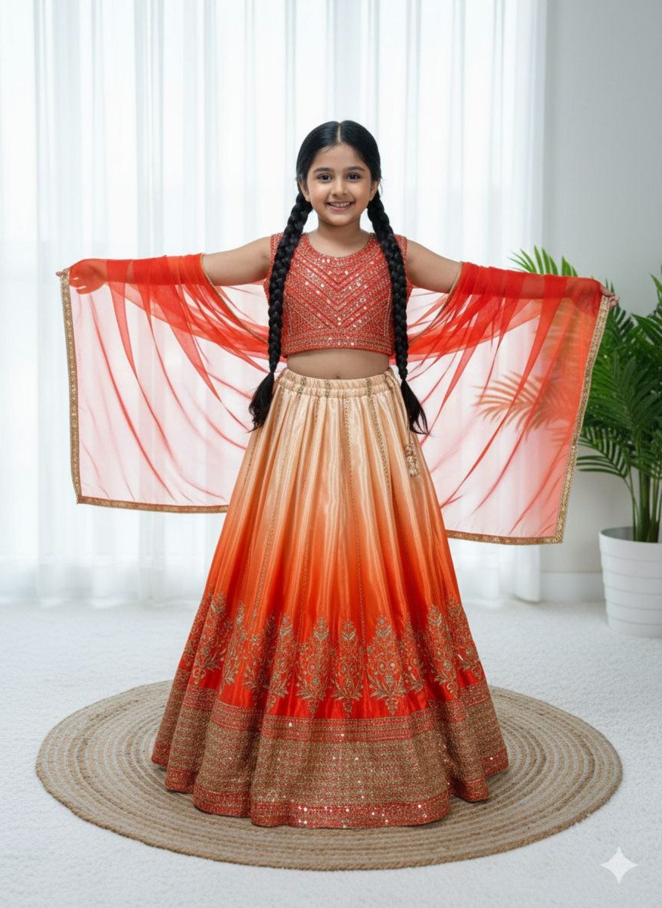Chinon Silk Lehenga Choli with Sequins Work for Party Wear styling view