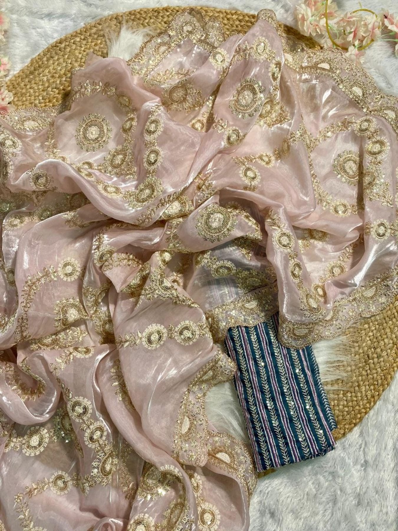 Organza Saree - fabric texture close-up
