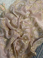 Organza Saree - Embroidery embroidery work detail