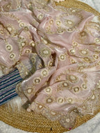 Organza Saree - Embroidery back view