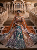 Orange Soft Butterfly Net Lehenga Choli with Heavy Sequins Embroidery for women | Snyvia