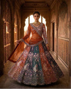 Soft Butterfly Net Lehenga Choli with Heavy Sequins Embroidery blouse and dupatta detail