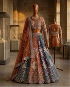 Soft Butterfly Net Lehenga Choli with Heavy Sequins Embroidery detailed view
