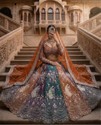 Soft Butterfly Net Lehenga Choli with Heavy Sequins Embroidery front view