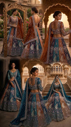 Soft Butterfly Net Lehenga Choli with Heavy Sequins Embroidery detailed view