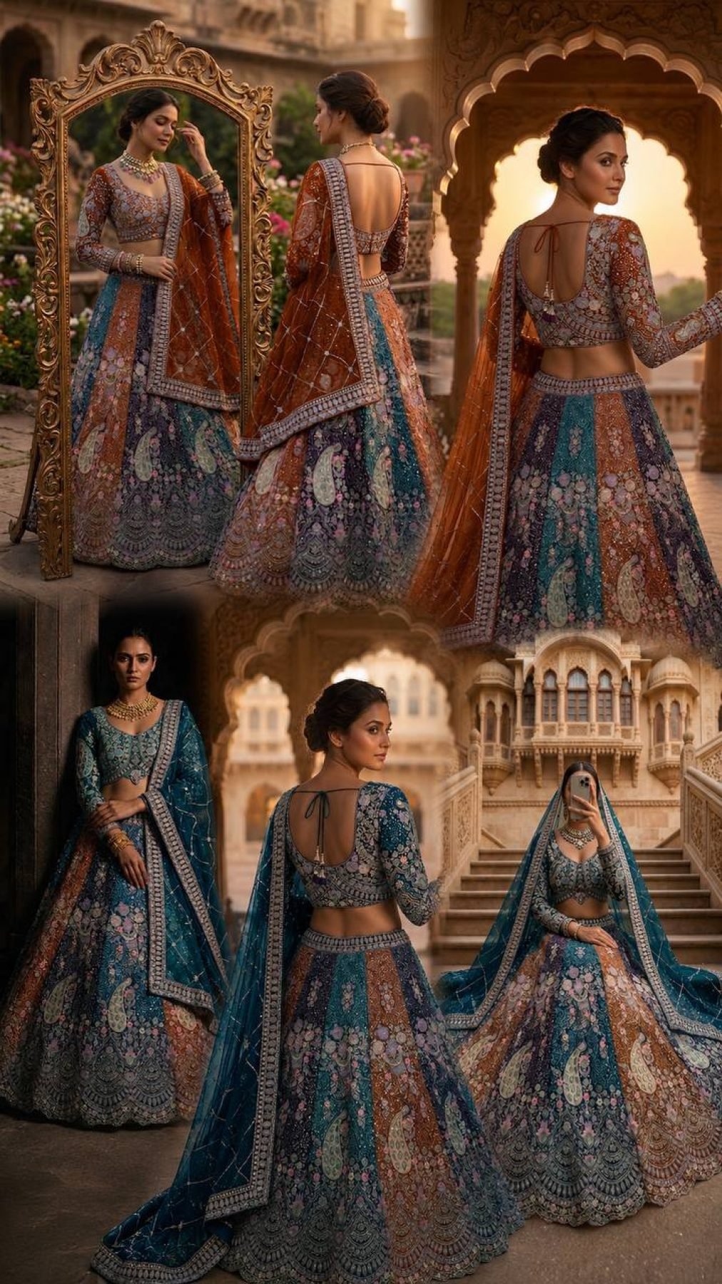 Soft Butterfly Net Lehenga Choli with Heavy Sequins Embroidery detailed view