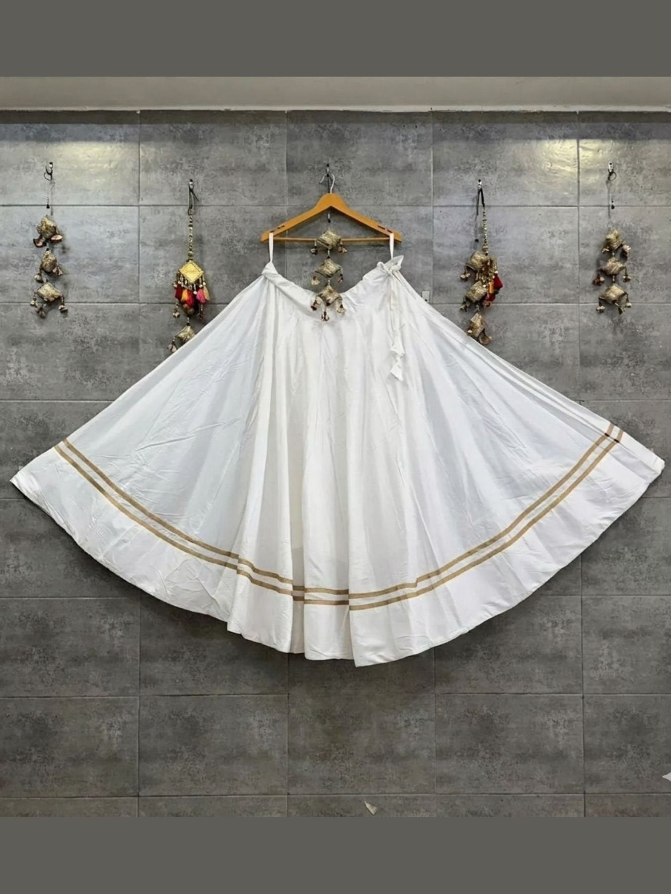 Navratri Lehenga with Gotta Patti Work fabric texture detail