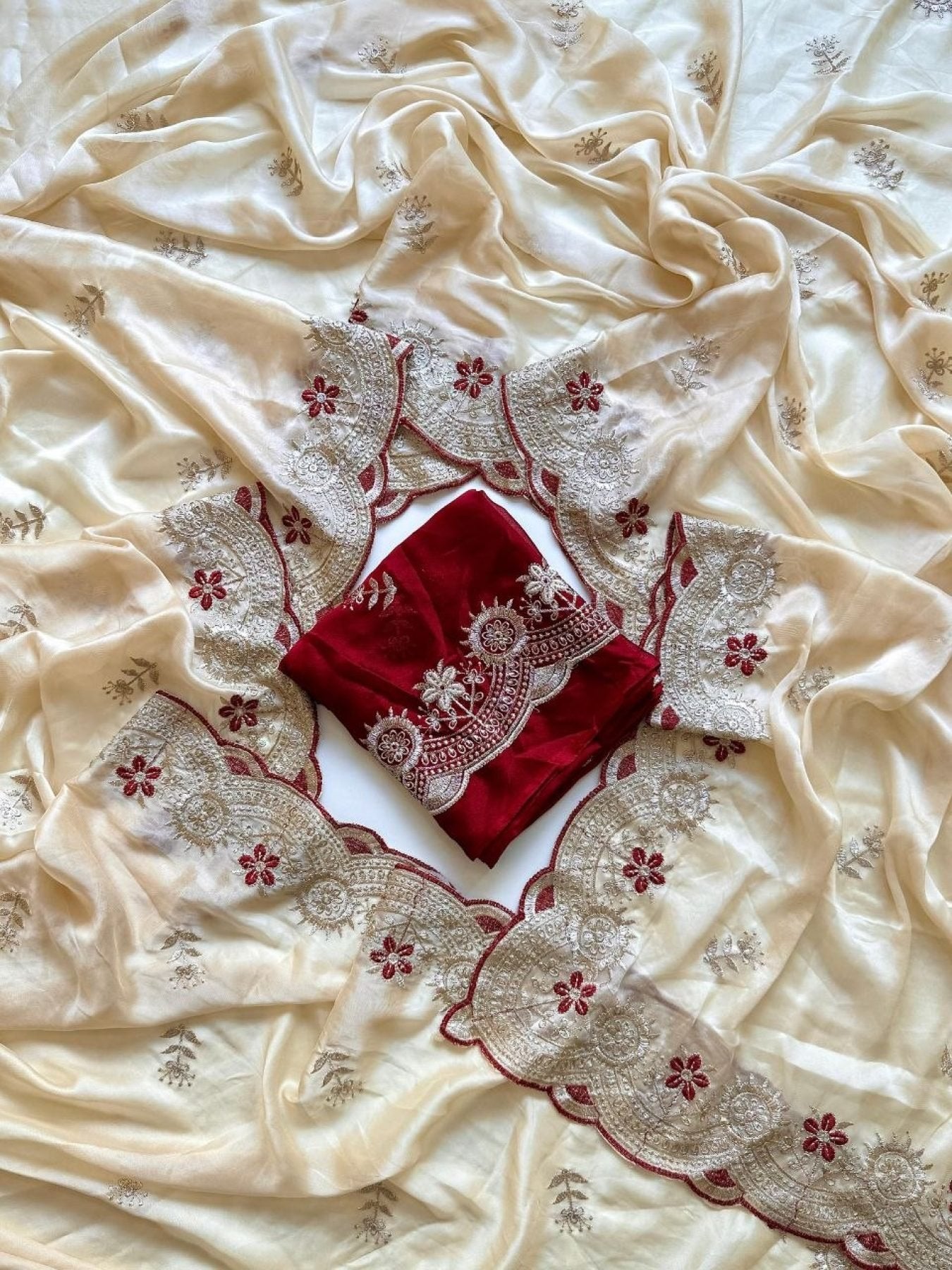 Cream Saree - styling and accessories view
