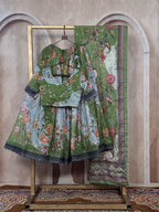 Tabby Silk Lehenga Set with Rich Digital Print and Embroidered Dupatta colour variant view
