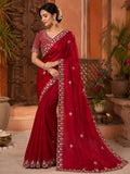 Red Saree for women - full front view | Snyvia