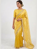 Yellow Saree for women - full front view | Snyvia