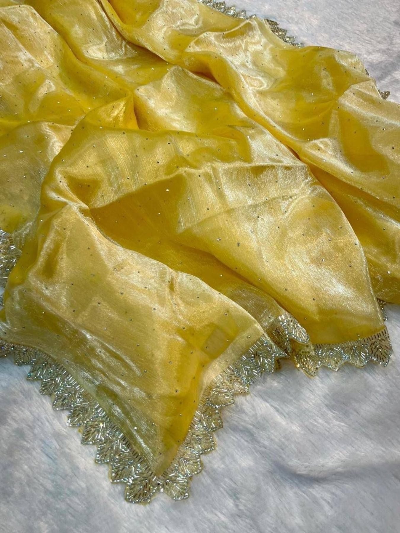 Yellow Saree - side drape view