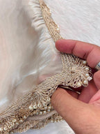 Beige Tissue Saree - full-length drape