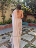Beige Tissue Saree - detail view 11