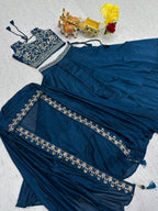 Wedding Special Vichitra Lehenga with Shrug Dupatta and Heavy Work colour variant view