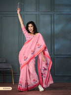 Linen Saree - drape and pallu detail