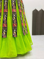 Navratri Ruffle Lehenga Choli With Bangalorey Sequence Embroidered Blouse detailed view