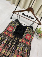 Navratri Ruffle Lehenga Choli With Bangalorey Sequence Embroidered Blouse embroidery close-up