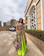 Navratri Ruffle Lehenga Choli With Bangalorey Sequence Embroidered Blouse detailed view