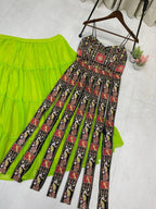 Navratri Ruffle Lehenga Choli With Bangalorey Sequence Embroidered Blouse full drape view