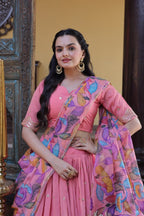 Cosmos Silk Lehenga Choli with Zari Sequins Work full drape view