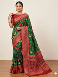 Green Patola Saree for women - full front view | Snyvia