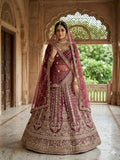 Party Wear Velvet Lehenga with Sequins and Diamond Work for women | Snyvia