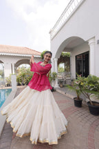 Navratri Kora Cotton Lehenga Choli with Kutchi Gamthi Patchwork colour variant view