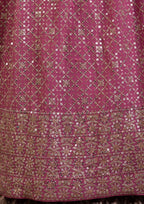 Georgette Lehenga Choli with Zari and Multiple Sequins Embroidery Work back view
