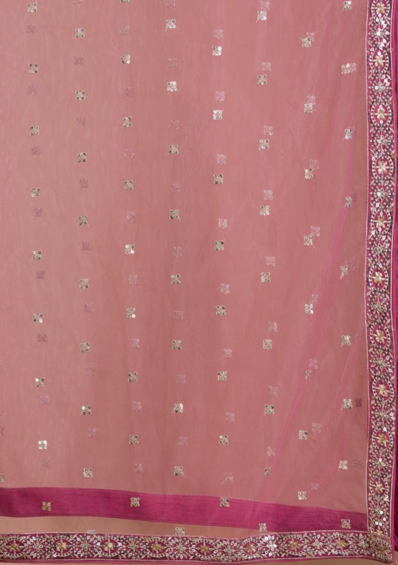 Georgette Lehenga Choli with Zari and Multiple Sequins Embroidery Work styling view