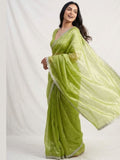 Green Saree for women - full front view | Snyvia