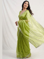 Green Saree for women - full front view | Snyvia
