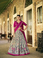 Kalamkari Print Lehenga with Lace Border for Wedding Functions for women | Snyvia