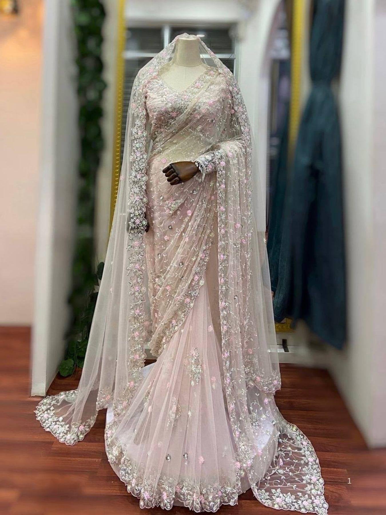 Net Saree Set for women - full front view | Snyvia