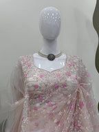 Net Saree Set - side drape view