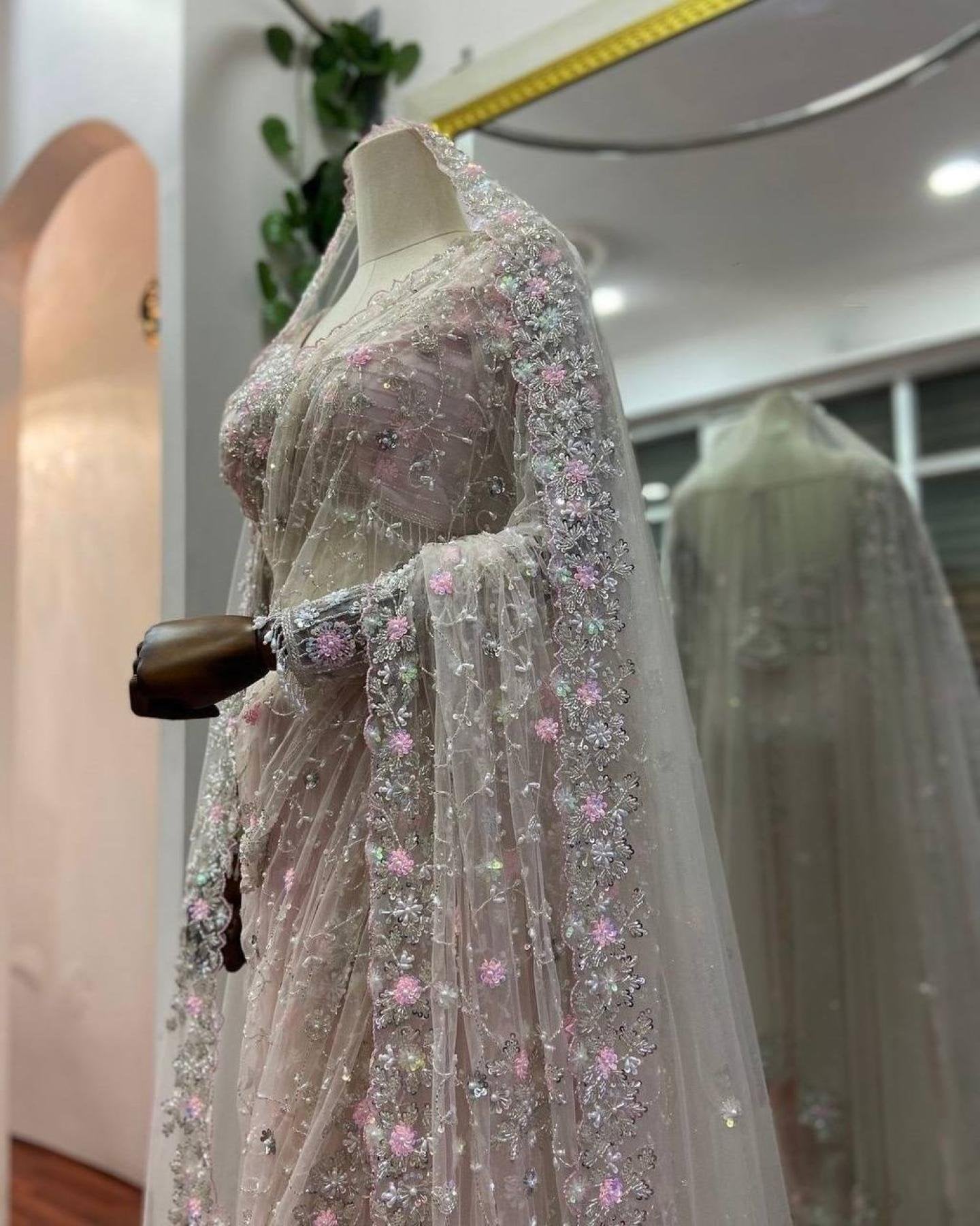 Net Saree Set - styling and accessories view