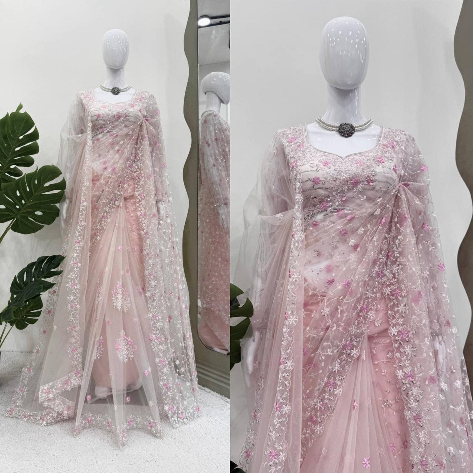 Net Saree Set - full-length drape