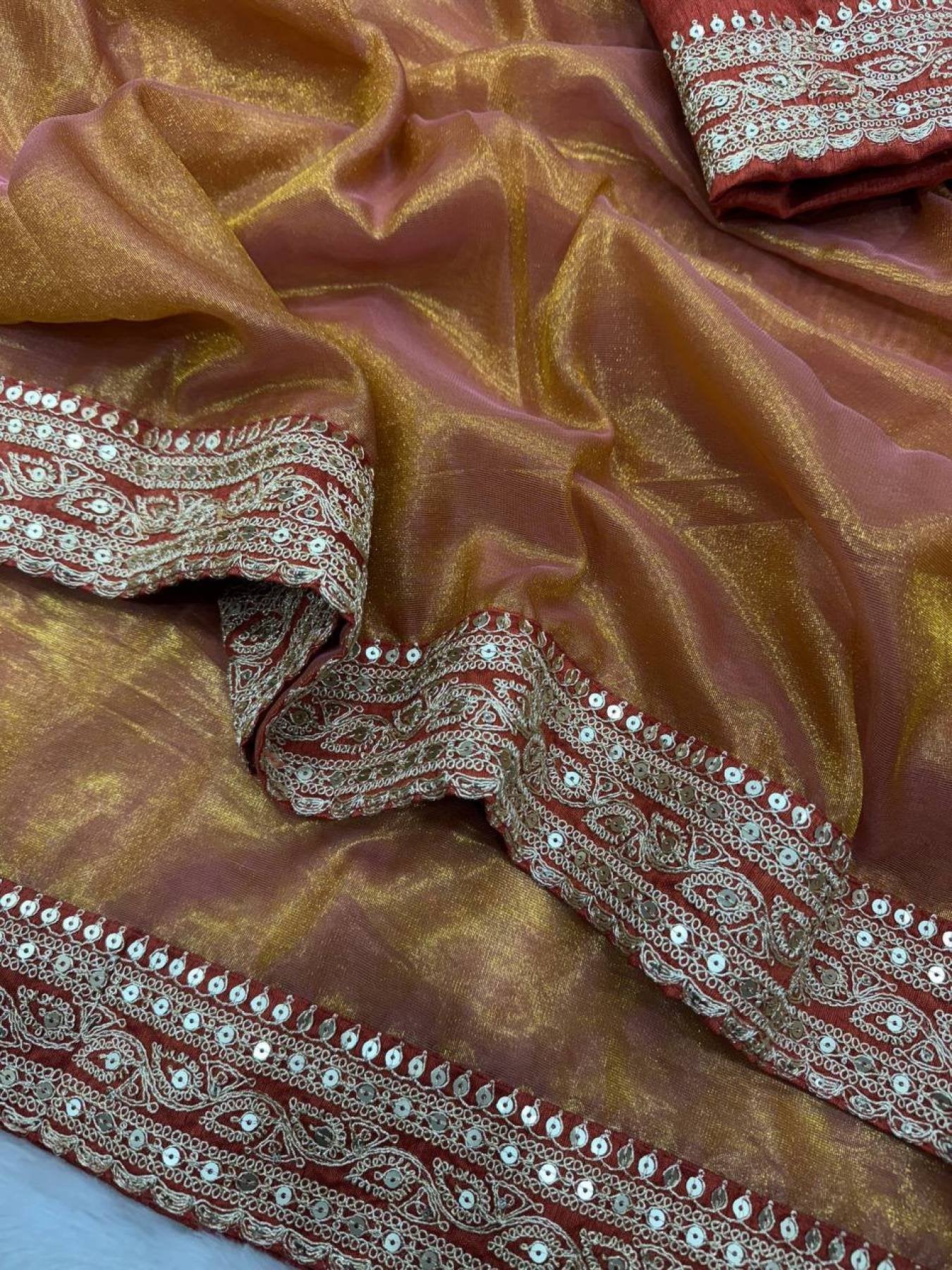 Orange Saree - detail view 12