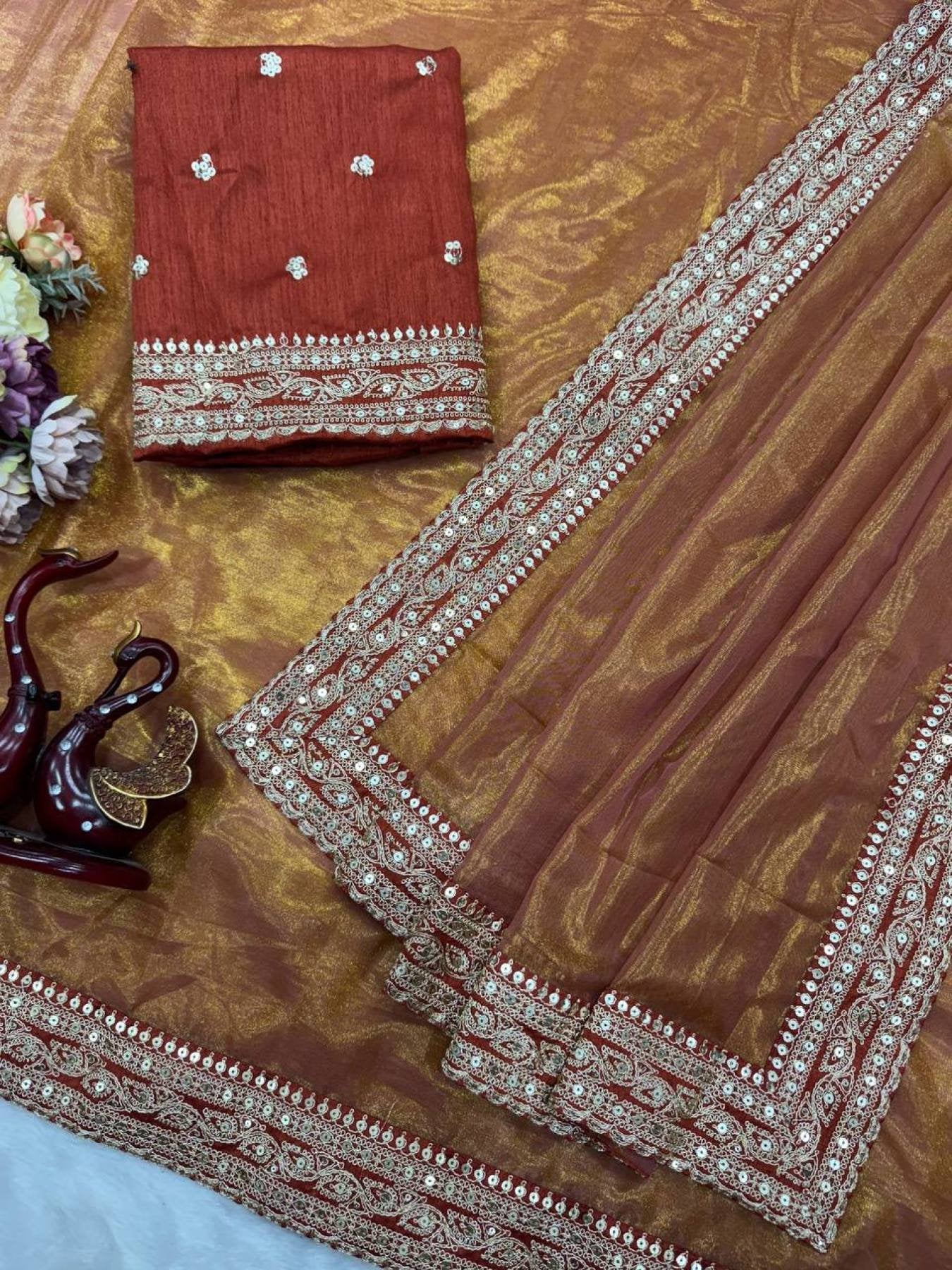 Orange Saree - detail view 13