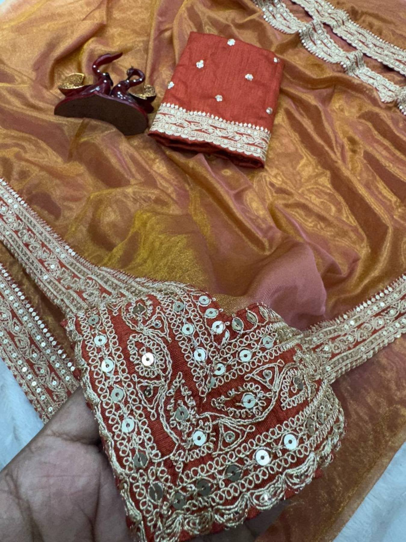 Orange Saree - full-length drape