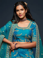 Art Silk Lehenga Choli Set with Heavy Zari and Sequins Work colour variant view