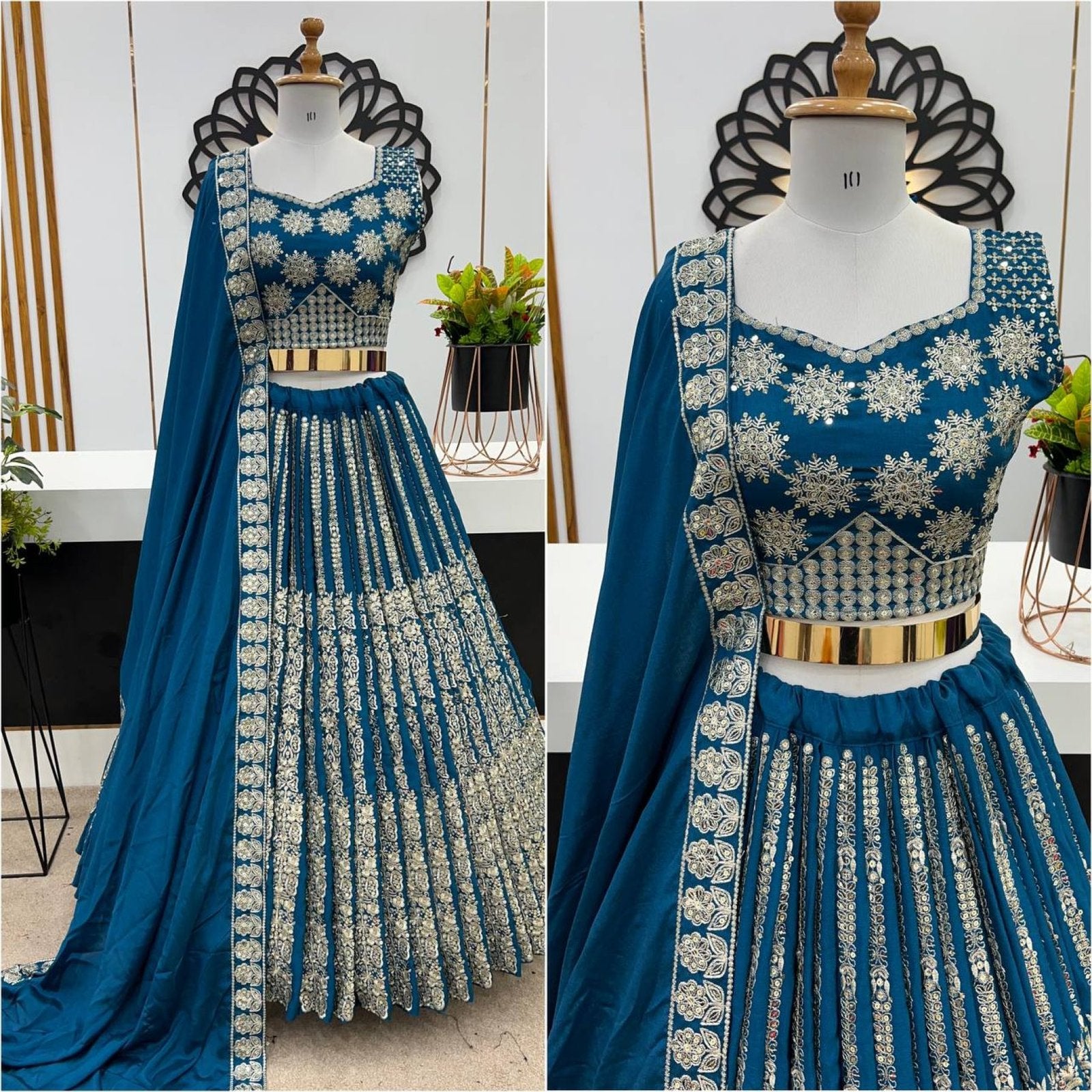 Chinnon Lehenga with Embroidery Wedding Ready Elegance front view