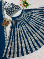 Chinnon Lehenga with Embroidery Wedding Ready Elegance blouse and dupatta detail