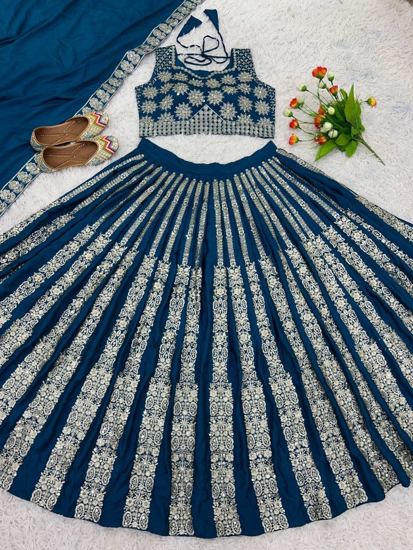 Chinnon Lehenga with Embroidery Wedding Ready Elegance detailed view