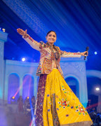 Festive Special Muslin Cotton Chaniya Choli with Jacket And Real Mirror Wor embroidery close-up