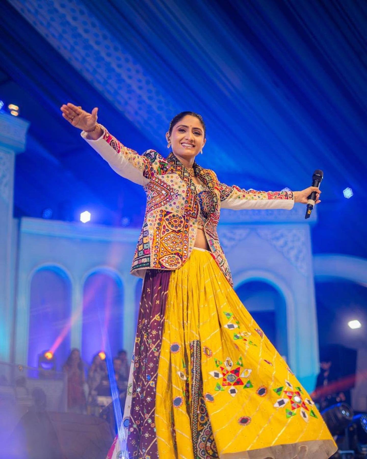 Festive Special Muslin Cotton Chaniya Choli with Jacket And Real Mirror Wor embroidery close-up
