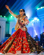 Festive Special Muslin Cotton Chaniya Choli with Jacket And Real Mirror Wor fabric texture detail