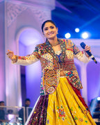 Festive Special Muslin Cotton Chaniya Choli with Jacket And Real Mirror Wor styling view