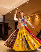 Festive Special Muslin Cotton Chaniya Choli with Jacket And Real Mirror Wor colour variant view