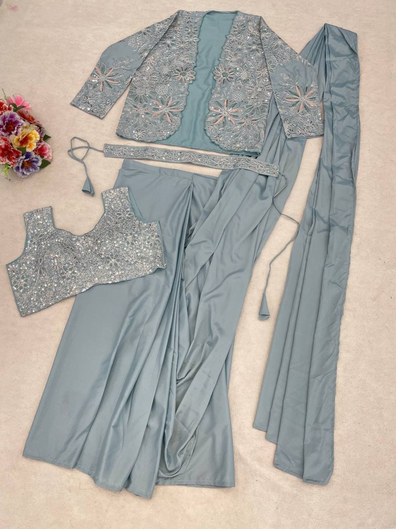 Blue Saree - styling and accessories view
